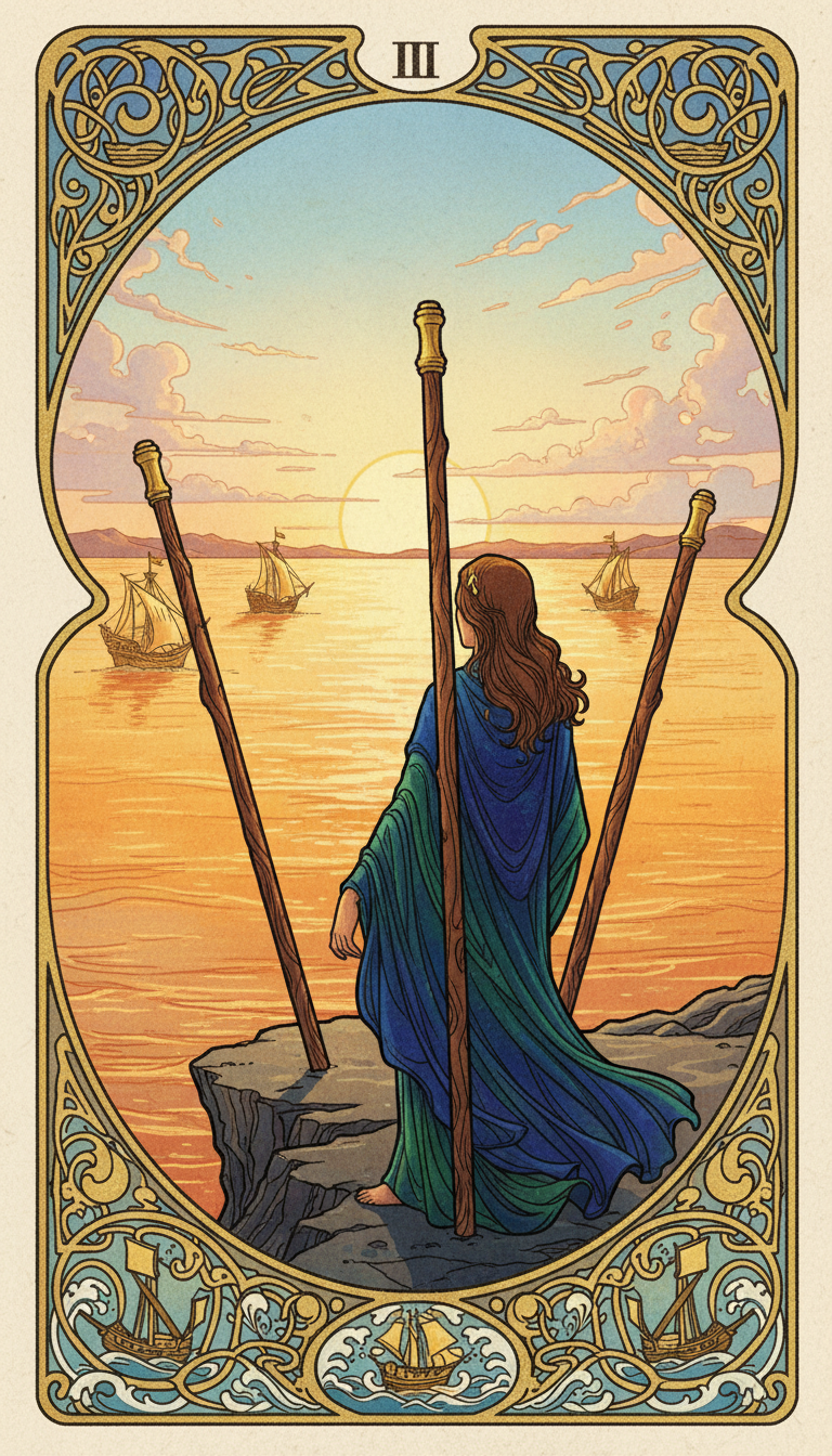 Three of Wands tarot card